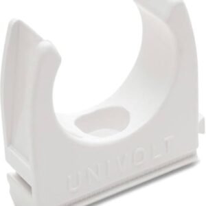 U CLIP, PVC, WHITE, 20 MM