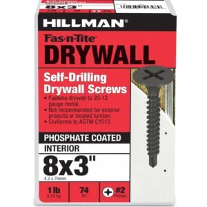 SCREW, DRYWALL PHILIPS DRIVE, TWIN FAST, 8 X 3", 500 PCS/ BOX