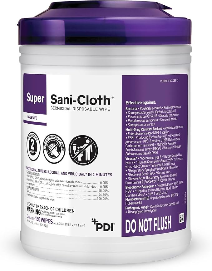 SUPER SANI-CLOTH, SANITIZING WIPES