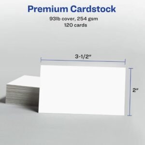 CLEAN-EDGE WHITE BUSINESS CARDS, 2" X 3-1/2", WHITE