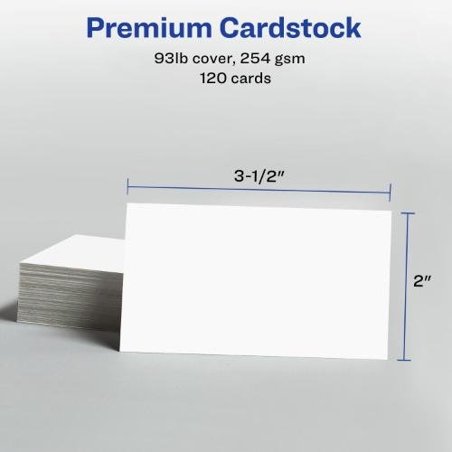 CLEAN-EDGE WHITE BUSINESS CARDS, 2" X 3-1/2", WHITE