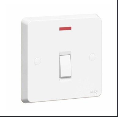 SWITCH, ELECTRICAL, w/NEON, 1 GANG, WHITE, 250V, 20A