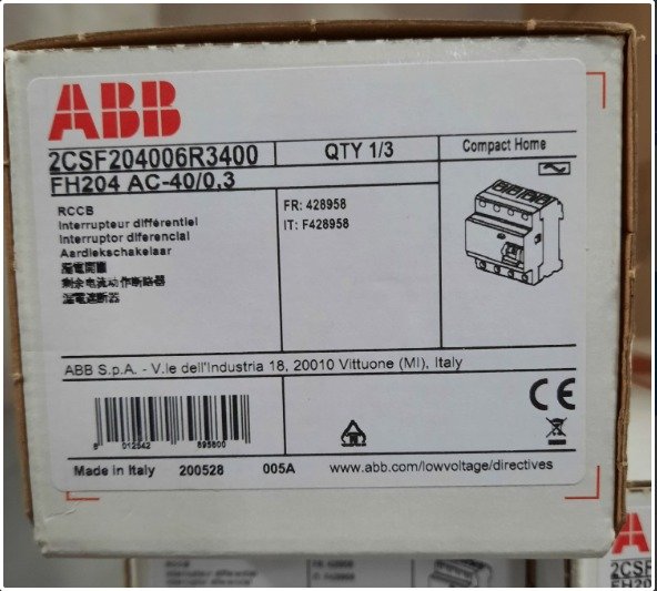 CIRCUIT BREAKER, RCCB, 4 POLE, 300MA, 40A