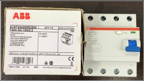 CIRCUIT BREAKER, RCCB, 4 POLE, 100A, 300MA