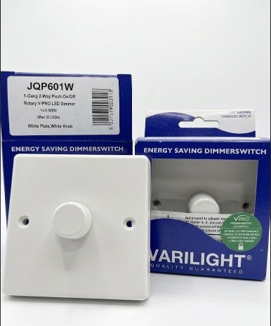 SWITCH, DIMMER, 1 GANG, 2 WAY, WHITE, 220/250 VAC, 2.2A