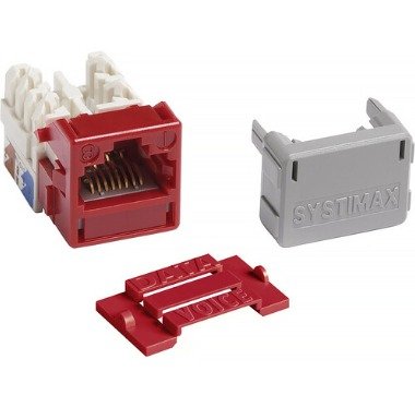 JACK, MODULAR, SHIELDED, RED, CAT6, RJ45, 1.45 X 0.64 X 0.57 INCHES