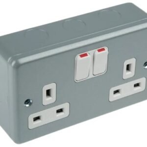 SOCKET, PLUG-IN ELECTRONIC COMPONENT, METAL CLAD, 2 GANG, 230V,