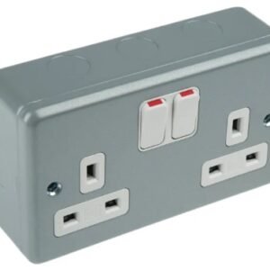 SOCKET OUTLET, PLUG-IN, SWITCHED, 2 GANG,
