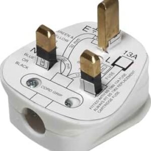 PLUG, WHITE, 13A, 3 PIN,