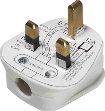 PLUG, WHITE, 13A, 3 PIN,