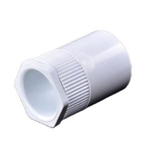 ADAPTER, CONDUIT, w/ BUSH, MALE, PVC, WHITE, 20MM