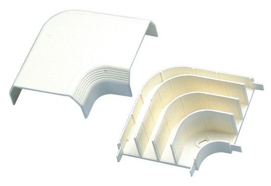 ELBOW, RACEWAY, RIGHT ANGLE, OFF-WHITE, ABS, 3.18 INCHES