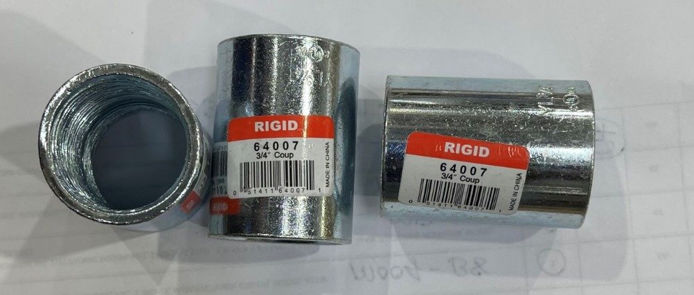 COUPLING, ELECTRICAL CONDUIT, RIGID, GALVANIZED STEEL, 3/4 INCH (UL CERTIFIED)