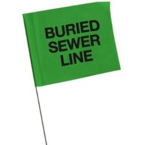 FLAG, MARKING, BURIED SEWER LINE, 5 X 4 X 30 INCHES