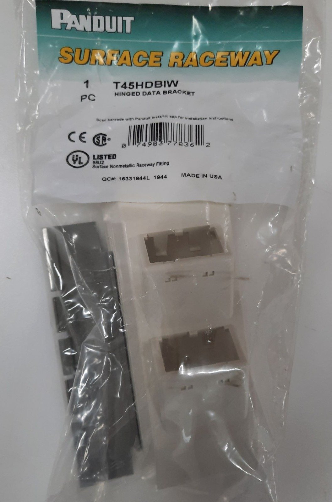 PLATE, WALL, (FACEPLATE), SNAP-ON BOX, PVC, OFF-WHITE, 2.54 X 6 INCHES