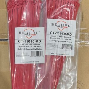 STRAP, TIE DOWN, ELECTRICAL COMPONENT (CABLE TIE), NYLON 6/6, RED, 0.18 x 11-7/8 INCHES