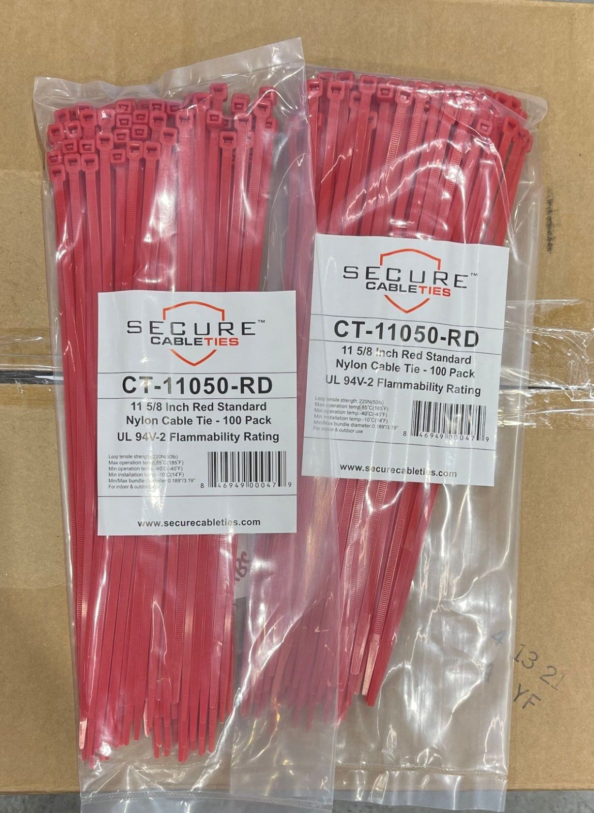STRAP, TIE DOWN, ELECTRICAL COMPONENT (CABLE TIE), NYLON 6/6, RED, 0.18 x 11-7/8 INCHES