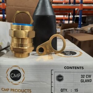 GLAND, ELECTRICAL CONDUIT, BRASS, CW, w/ EARTH TAG