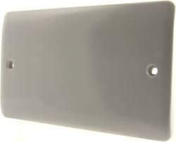 PLATE, WALL, ELECTRICAL, BLANK, 2 GANG, PLASTIC, WHITE