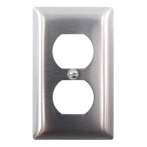 PLATE, WALL, ELECTRICAL, DUPLEX, 1 GANG, STAINLESS STEEL, 0.032 -0.035 INCH