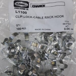 CLIP, LOCK, CABLE RACK HOOK, GALVANIZED STEEL, 18 GA X 3/8 INCH