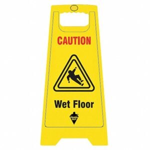 SIGN, FLOOR SAFETY, " CAUTION WET FLOOR", 6DMH2 ,