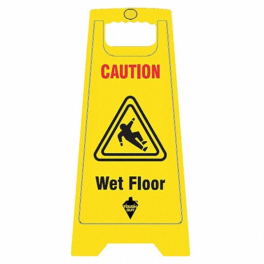 SIGN, FLOOR SAFETY, " CAUTION WET FLOOR", 6DMH2 ,