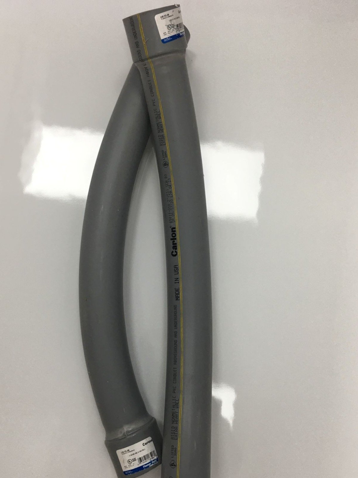 ELBOW, ELECTRICAL CONDUIT, PVC, 45 °, BELLED END, SCH 80, GRAY, 24 X 2 INCHES