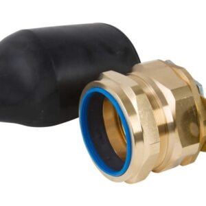 STUFFING TUBE (CABLE GLAND), w/EARTH TAG, CW, BRASS, 25 MM