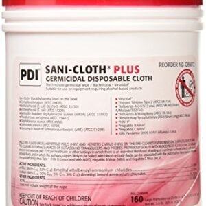 WIPES, DISINFECTANT, GERMICIDAL, WHITE, 6 X 6-3/4 INCHES,MANUFACTURER:PDI,