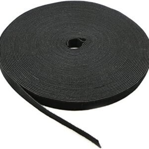 TIE, CABLE, VELCRO, BLACK, 3/4 INCH X 25 YARDS,