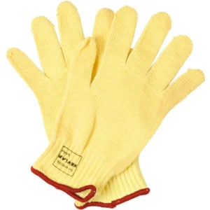 GLOVES, CUT AND HEAT PROTECTIVE, KEVLAR, YELLOW, LARGE, MANUFACTURER: CORDOVA, WEBSTAURANT STORE, package (contains 12 pairs), 3070L,