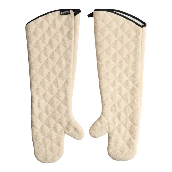 GLOVE, HEAT PROTECTIVE (OVEN MITTS), TERRY CLOTH, WHITE, 24 INCHES
