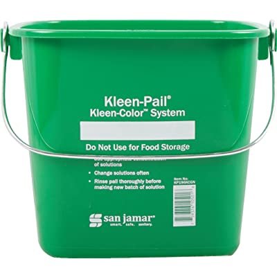 PAIL, CLEANING, SQUARE, PLASTIC, GREEN,