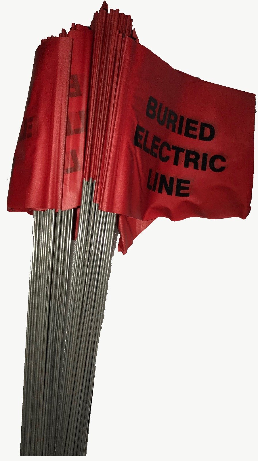 MARKING FLAG, BURIED ELECTRIC LINE, BLACK/RED, 4,MARKING FLAG