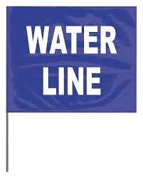MARKING FLAG, 'WATER LINE ; MANUFACTURER: BLUE,