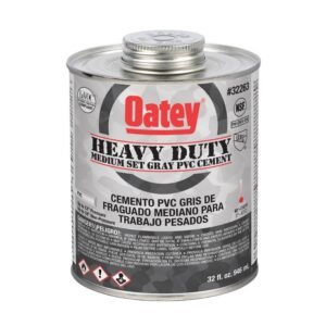 ADHESIVE, CEMENT, SOLVENT, HEAVY BODIED, PVC, GRAY, 16 OZ