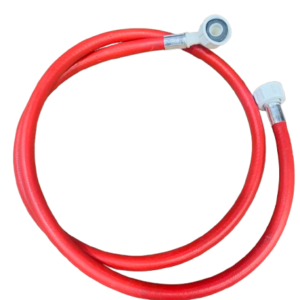 HOSE ASSEMBLY, NONMETALLIC, INLET, PLASTIC, HOT WATER, RED, 3/4 INCH X 1.5 METER, MANUFACTURER: CROSCO,