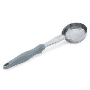 SPOON, SPOODLE PORTION, ROUND, STAINLESS STEEL, NYLON, GRAY, 4 OZ, MANUFACTURER: VOLLRATH,