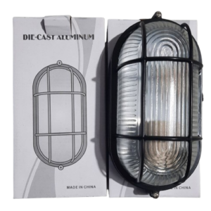 FIXTURE, LIGHTING, BULK HEAD, E27, BLACK, 220/240 V