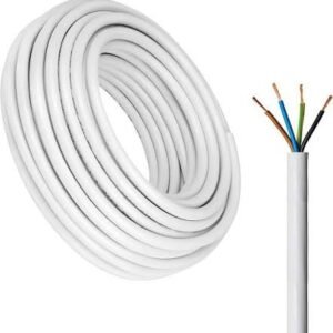 CABLE, POWER, ELECTRICAL, 4 CORES, PVC, WHITE,