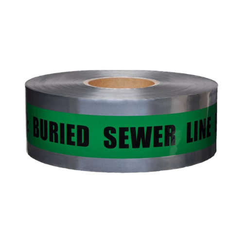 TAPE, BARRICADE, CAUTION: BURIED SEWER LINE BELOW 3 INCH,