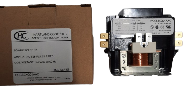 CONTACTOR, 2 POLE, 24V, 35A