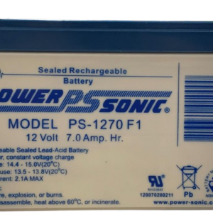 BATTERY, STORAGE, SEALED, LEAD ACID, 12V,MANUFACTURE:POWER-SONIC CORPORATION,MODEL:PS-1270