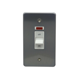 DOUBLE POLE SWITCH NEON BRUSHED STAINLESS STEEL,50A
