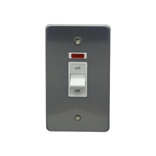 DOUBLE POLE SWITCH NEON BRUSHED STAINLESS STEEL,50A