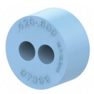 GROMMET, SILICONE, 2 HOLE, .42-.60 INCH