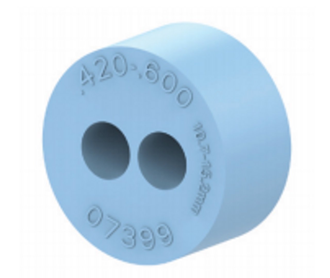 GROMMET, SILICONE, 2 HOLE, .42-.60 INCH