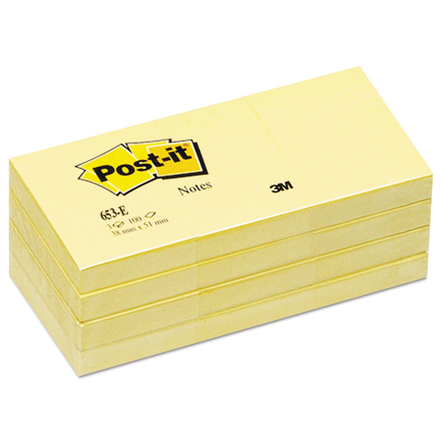 PAD, WRITING PAPER, STICKY, YELLOW, 1 ? X 2 INCHES