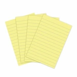 PAD, WRITING PAPER, STICKEY, RULED, YELLOW, 4 X 6 INCHES